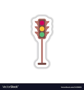 Traffic light sticker vector image
