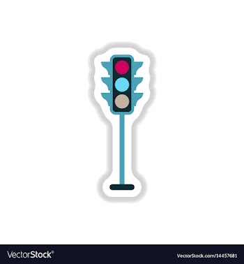 Traffic light sticker vector image