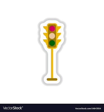 Traffic light sticker vector image