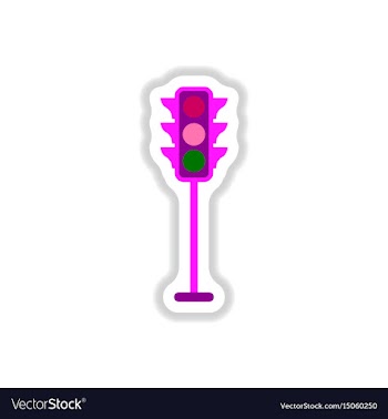 Traffic light sticker vector image