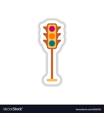 Traffic light sticker vector image