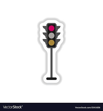 Traffic light sticker vector image