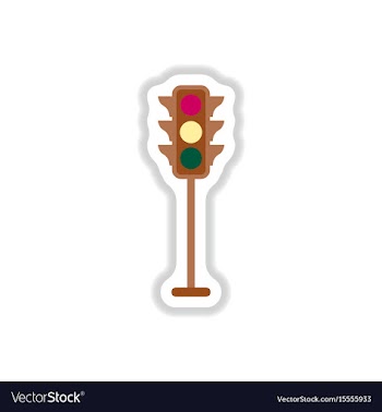 Traffic light sticker vector image