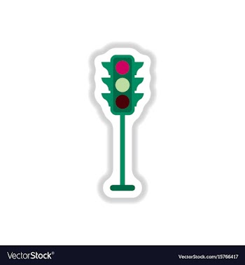 Traffic light sticker vector image