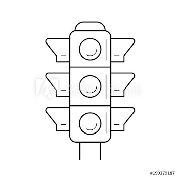 Traffic light vector line icon isolated on white background