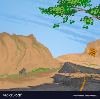Traffic sign broken road vector image