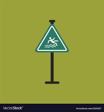 Traffic sign caution danger of falling into the vector image