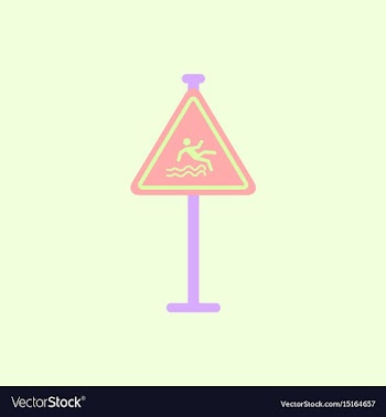 Traffic sign caution danger of falling into the vector image