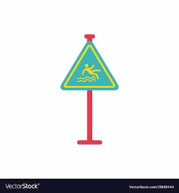 Traffic sign caution danger of falling into the vector image