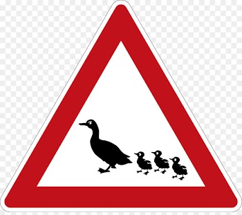 Traffic sign Computer Icons Logo One-way traffic - ducking sign 