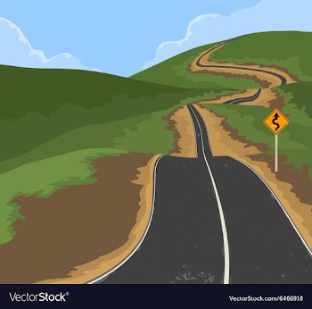 Traffic sign on road vector image