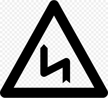 Traffic sign U-turn Warning sign - zig zag 