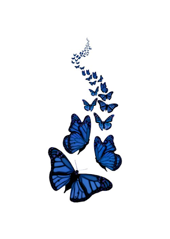 Trail Of The Blue Butterflies Transparent Background Greeting Card ...