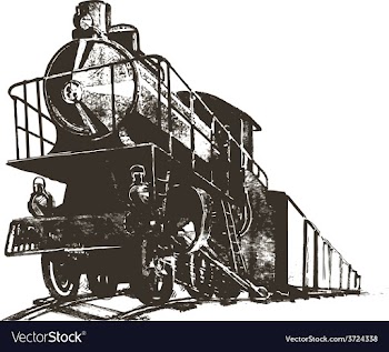 Train black white paint print vector image