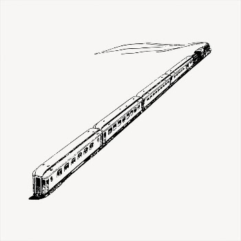 Train  clipart, vintage hand | Free Vector - rawpixel