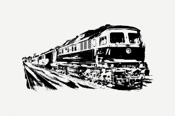 Train clipart, vintage transportation illustration | Free PSD Illustration - rawpixel