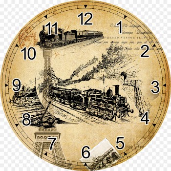 Train Clock Wall Rail transport - train 