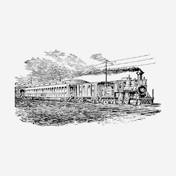 Train drawing, transportation vintage illustration. | Free Photo - rawpixel