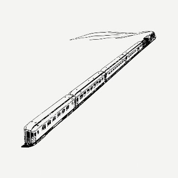 Train drawing, vintage illustration psd. | Free PSD - rawpixel