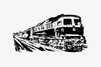 Train drawing, vintage transportation illustration | Free Vector Illustration - rawpixel