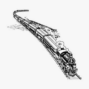 Train drawing, vintage transportation illustration | Free Vector - rawpixel