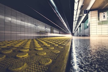 Train Entering Subway Station