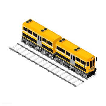 Train on a railroad isolated on background | Free stock vector - 393208
