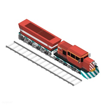Train on a railroad isolated on background | Free stock vector - 393210