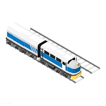 Train on a railroad isolated on background | Free stock vector - 393320
