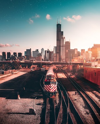 Train On Railroad