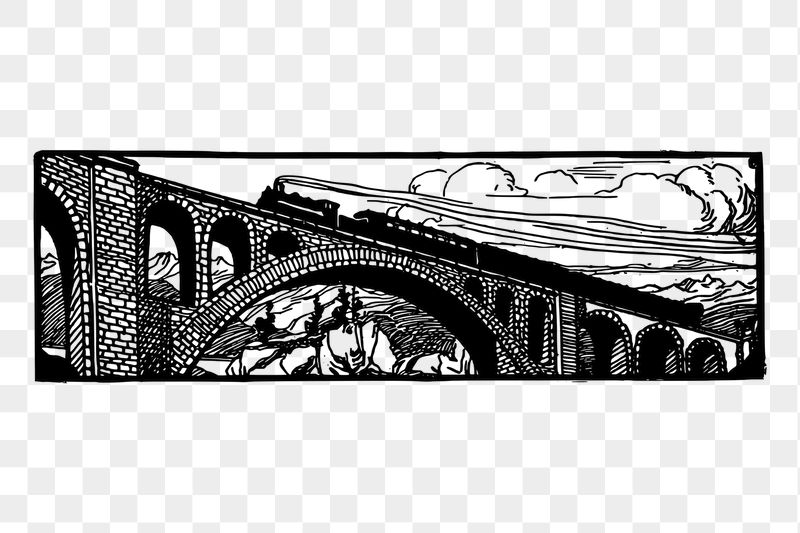 Train on viaduct  png | Free PNG - rawpixel