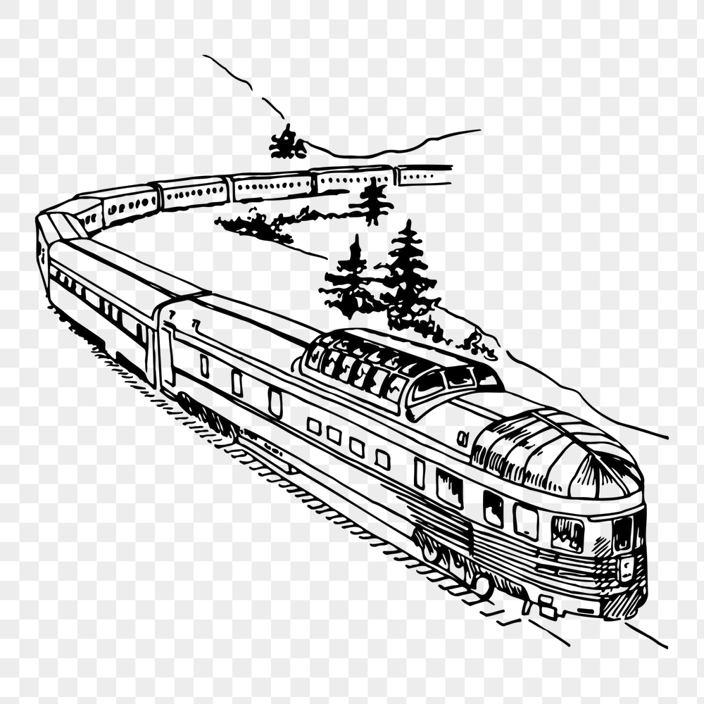 Train png sticker, transportation vintage | Free PNG - rawpixel