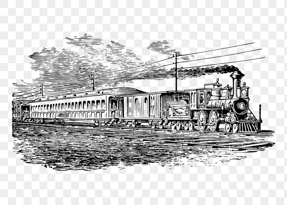 Train png sticker, transportation vintage | Free PNG - rawpixel