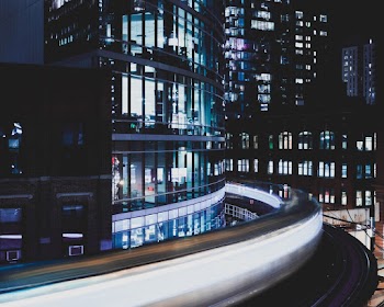 Train Running Near the Building