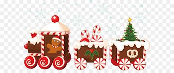 Train Santa Claus Christmas Gingerbread house - Christmas train Vector 