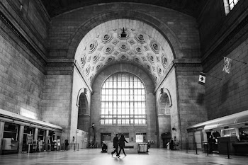 Train Station In Black And White