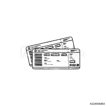 Train ticket hand drawn outline doodle icon