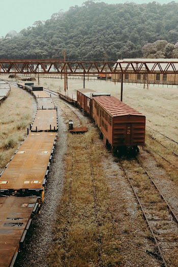 Train Under Bridge on Railway