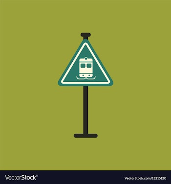 Tram traffic sign vector image