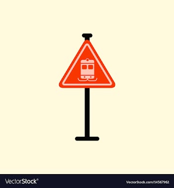 Tram traffic sign vector image