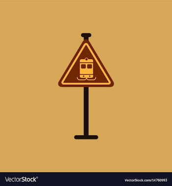 Tram traffic sign vector image