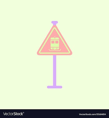 Tram traffic sign vector image