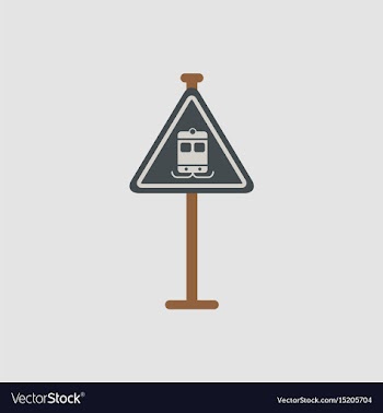 Tram traffic sign vector image