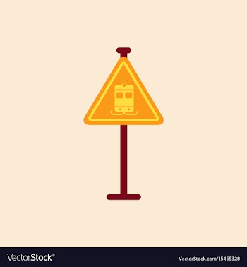 Tram traffic sign vector image