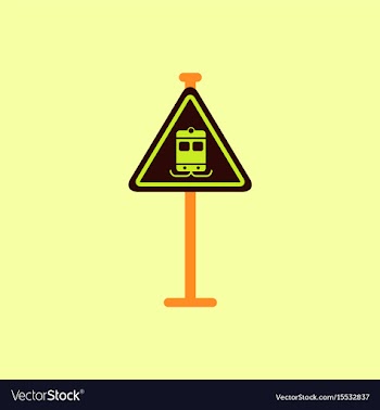 Tram traffic sign vector image
