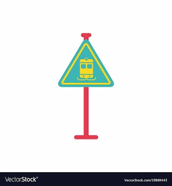 Tram traffic sign vector image