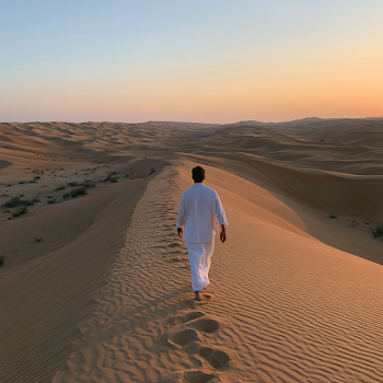 Tranquil Desert Path at Dusk