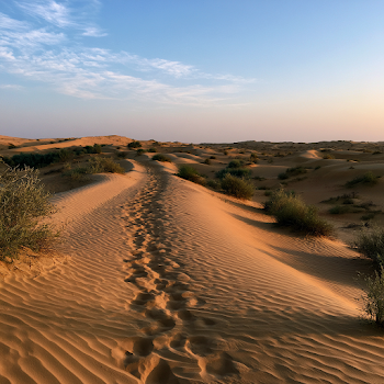Tranquil Desert Pathway at Dusk