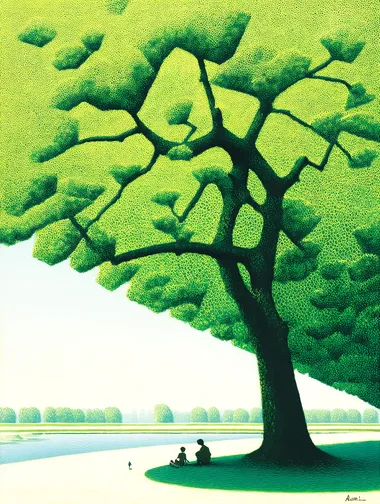 Tranquil Seaside Retreat Under a Majestic Tree Tranquil Seaside Retreat Under a Majestic Tree
