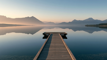 Tranquil Sunrise at Alpine Lake